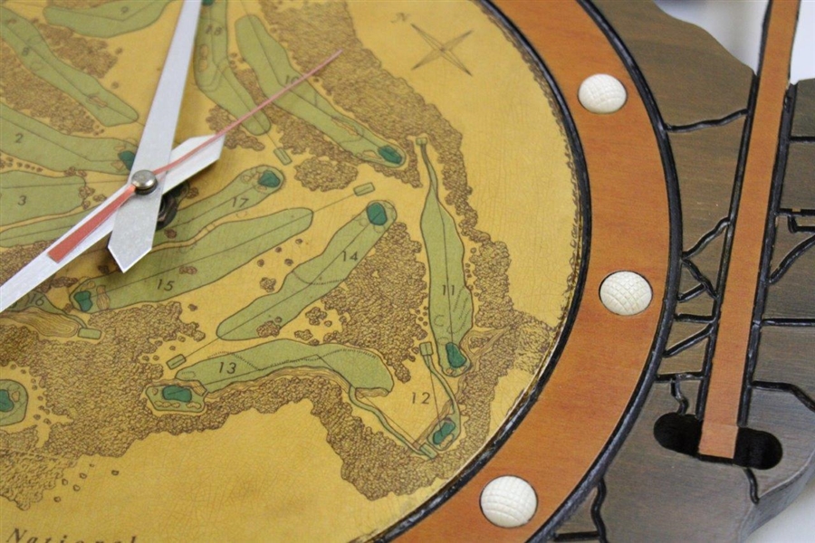 Classic Augusta National Golf Club Trig-O-Lock Wood Clock 