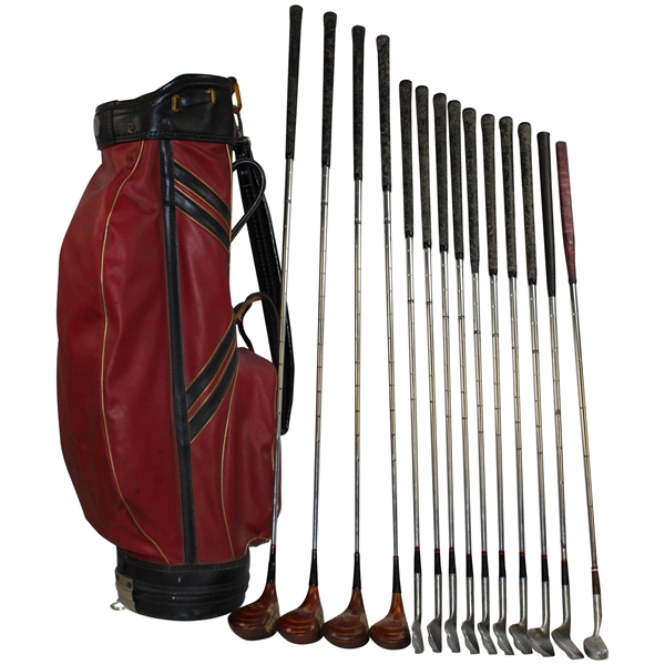 Highly Decorated Soldier& Actor Audie Murphy's Personal Ben Hogan Signature Clubs In Bag