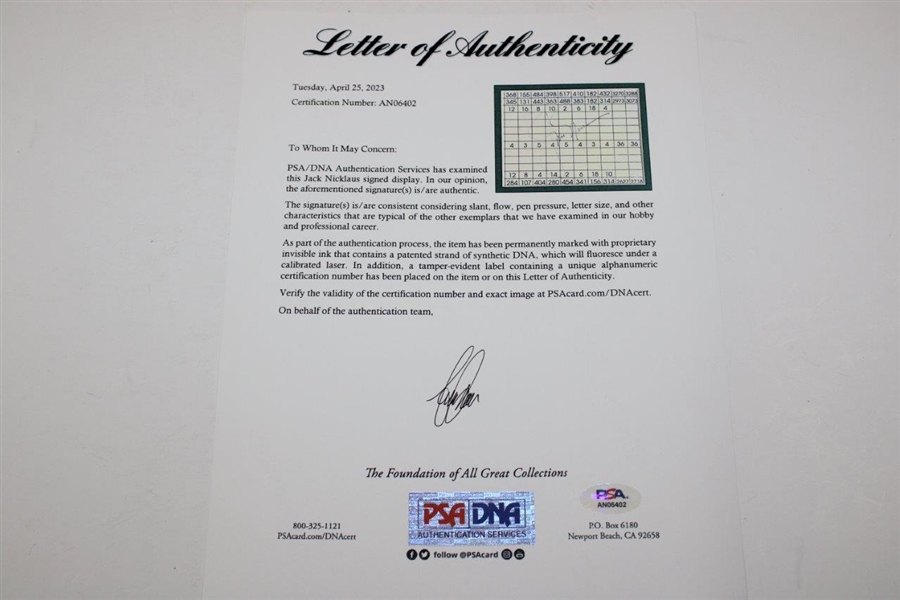 Jack Nicklaus Signed Cut Signature Magazine Display Poster PSA #AN06402
