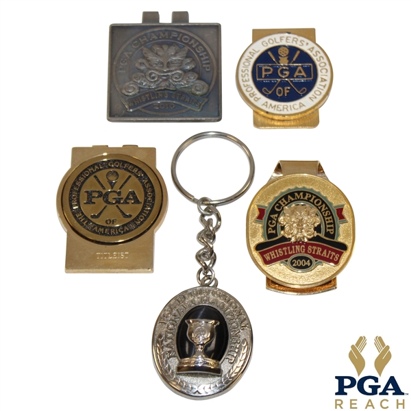 PGA Professional Keychain & Four (4) PGA Championship Money Clips
