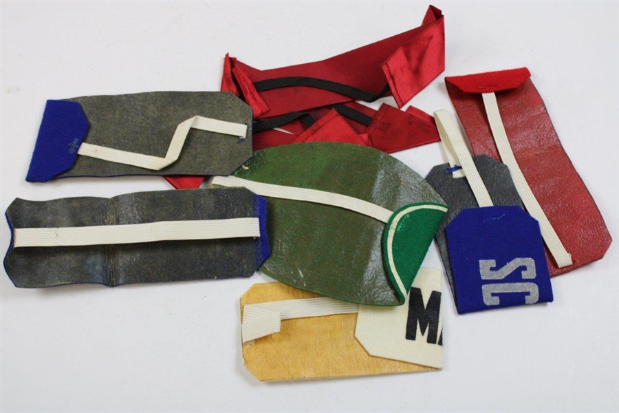 Nine (9) Various Officials Arm Bands - Referee/Marshall/PGA Rules/Official/Scorer