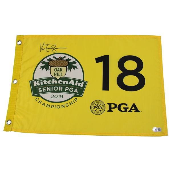 Ken Tanigawa Signed 2019 Senior PGA Championship Screen Flag Beckett #BL67087