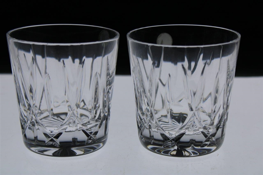 Two (2) Augusta National Golf Club Glass Masters Logo Rocks Glasses - Handmade in Ireland
