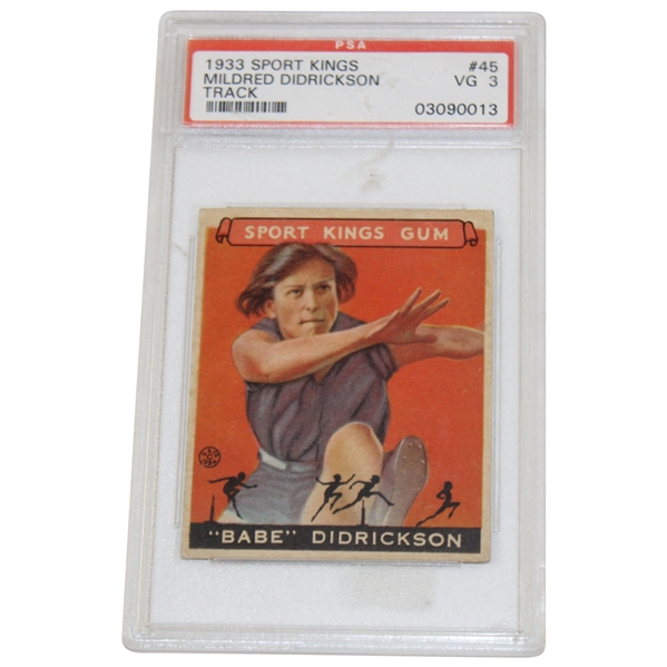 1933 Sport Kings Mildred Didrickson Track Card #45 PSA VG 3 #03090013