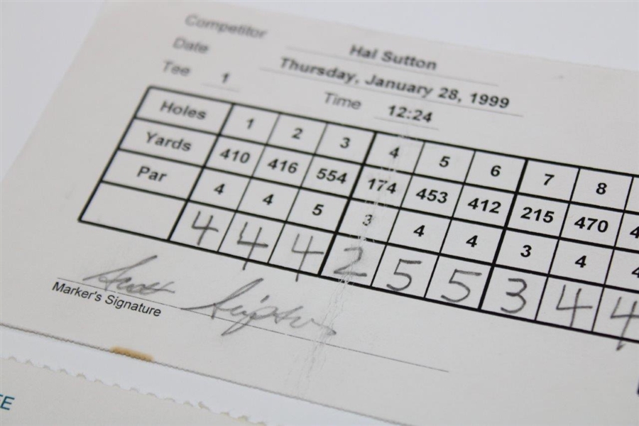 Calcavecchia, Sutton, Azinger & 3 Others Signed 1995 & 1999 Phoenix Open Used Scorecards 