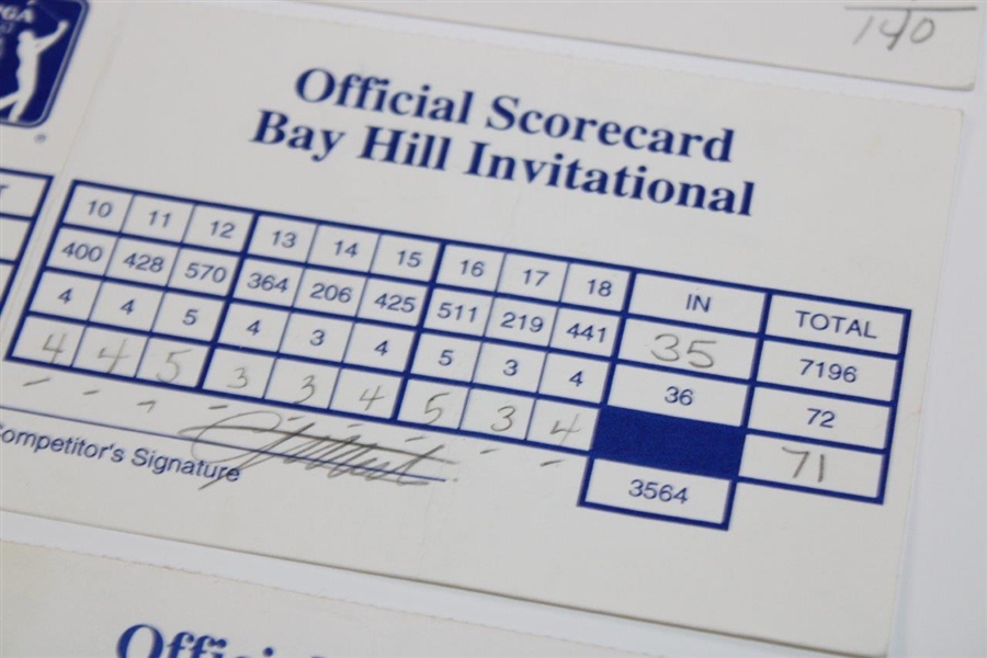 Langer, Zoeller, Montgomerie, Singh & 4 Others Signed 1998 & 1999 Bay Hill Inv. Used Scorecards 