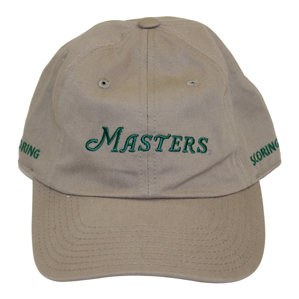 Masters Tournament SCORING Khaki w/Green Stitch Writing Caddy Hat