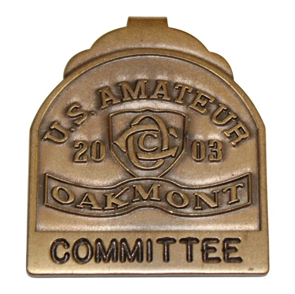 2003 U.S. Amateur Oakmont Country Club Committee Badge Money Clip