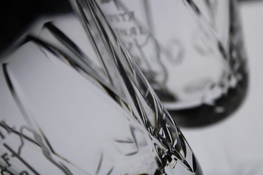 Augusta National Golf Club Logo Sterling Cut Glass Wine Glasses