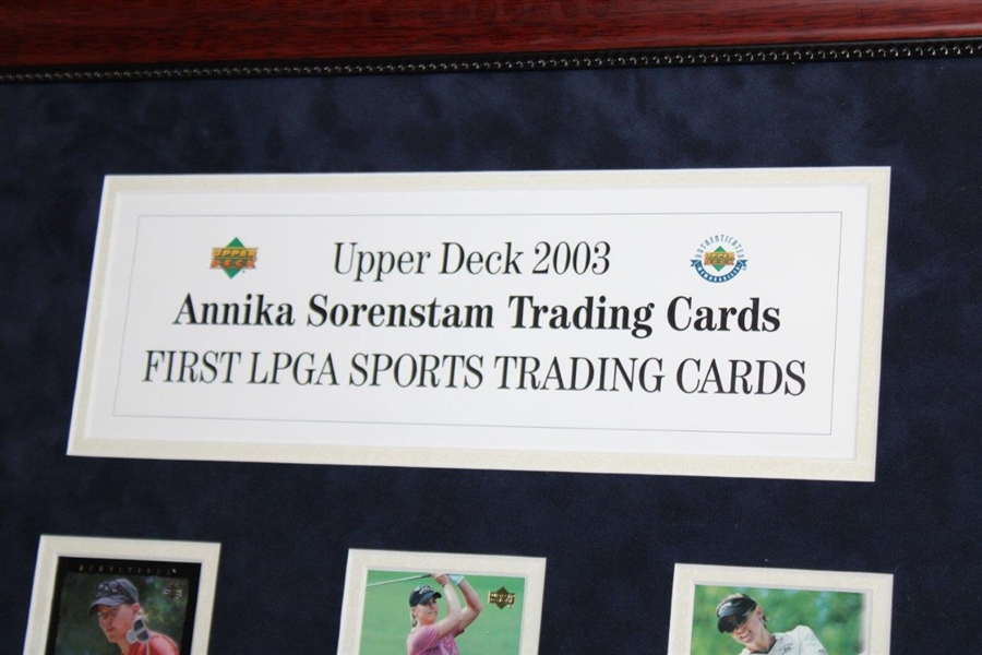 2003 Upper Deck Annika Sorenstam 'First LPGA Sports Trading Cards' Display - Framed