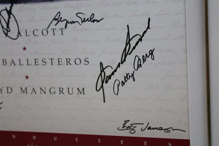 Seve Ballesteros, Byron Nelson, Sam Snead, Patty Berg, & 8 Others Signed 1999 WGHOF Ltd Ed Print - Framed JSA ALOA