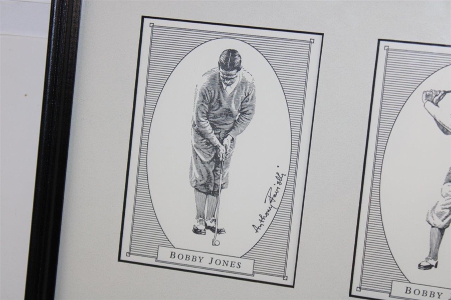 Four (4) Bobby Jones Anthony Ravielli Cards - Framed