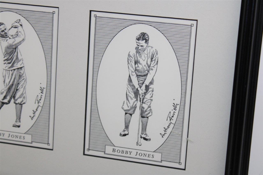 Four (4) Bobby Jones Anthony Ravielli Cards - Framed