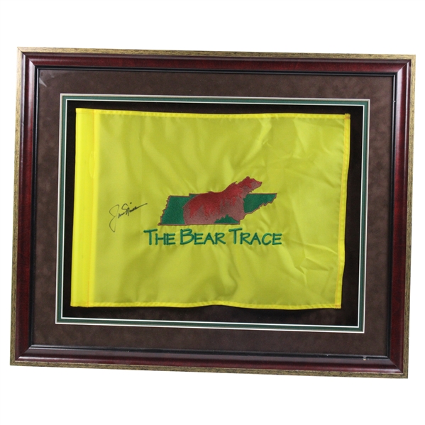 Jack Nicklaus Signed The Bear Trace Course Flown Flag - Framed JSA ALOA