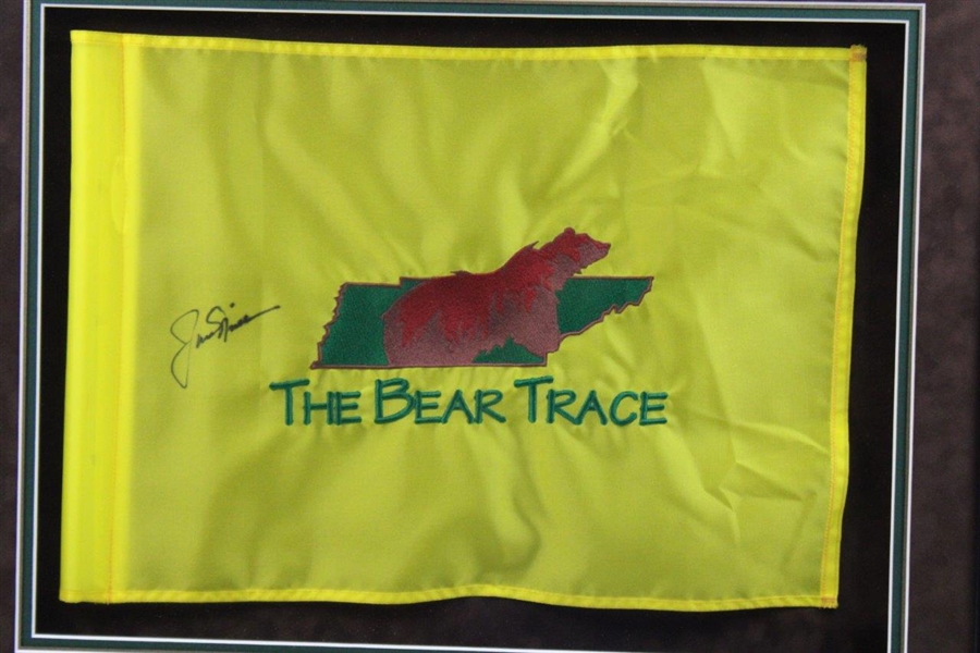 Jack Nicklaus Signed The Bear Trace Course Flown Flag - Framed JSA ALOA