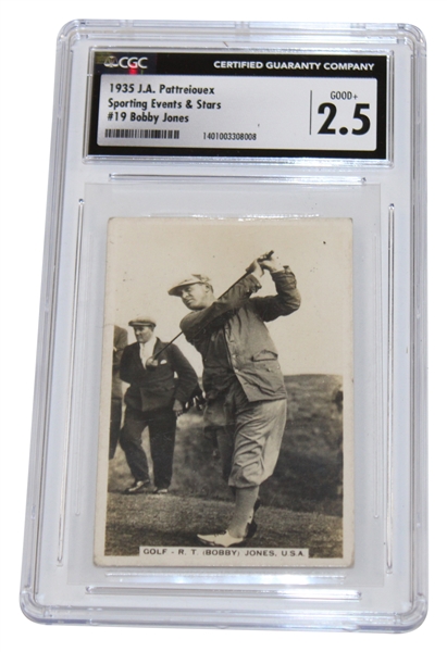 1935 Bobby Jones Sporting Events & Stars Card CGC Slabbed & Graded 2.5 