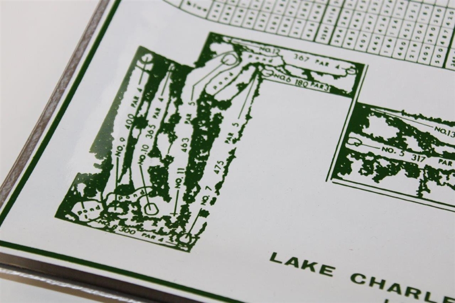 Classic Lake Charles Country Club Course Map & Layout w/Scorecard Glass Dish/Tray