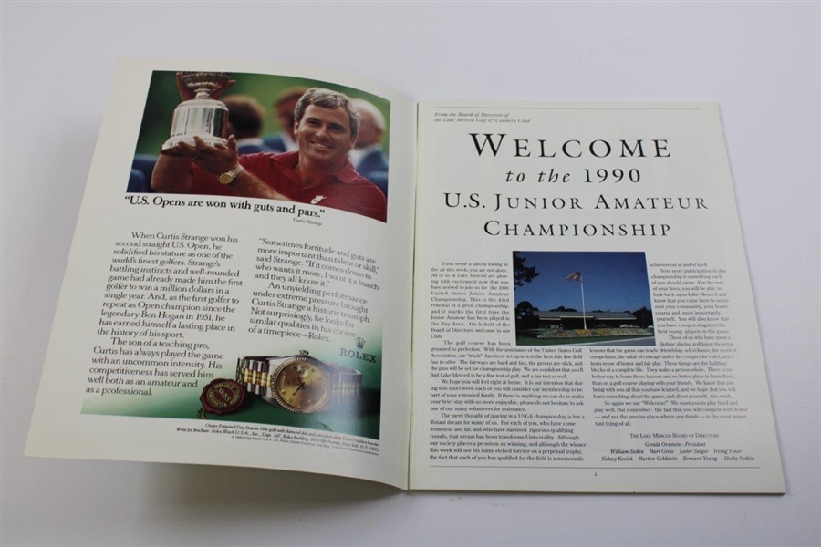 1990 US Junior Amateur at Lake Merced G&CC Official Program - Tiger Woods First USGA Event