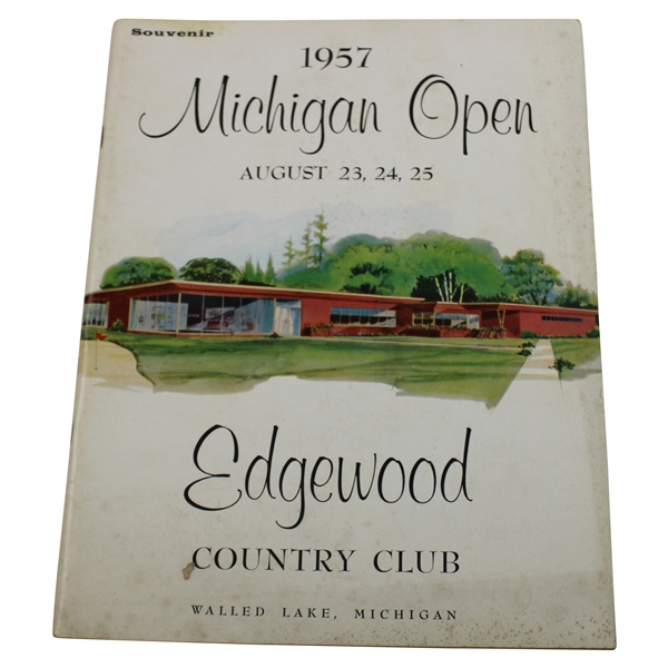 1957 Michigan Open Program - Won By Walter Burkemo