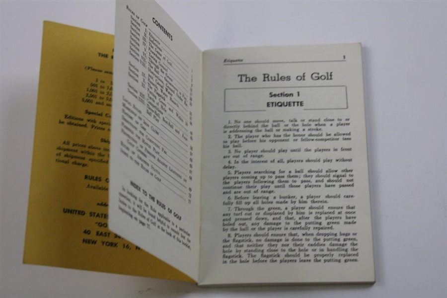Jack Fleck Signed 1955 USGA The Rules Of Golf Booklet JSA ALOA