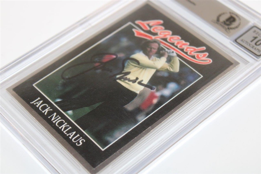 Jack Nicklaus Signed 1991 Legends Golf Card Beckett 10 Autograph #00016115075
