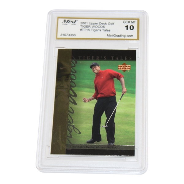 2001 Upper Deck Tiger Woods Tiger's Tales Card Graded 10