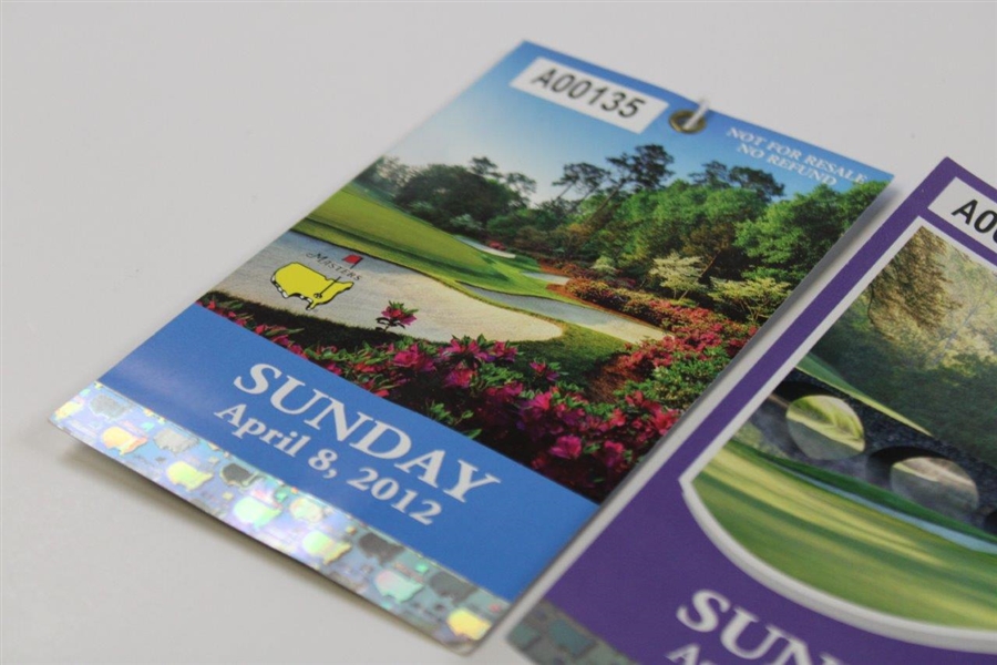 Three Final Round Masters Tickets From Years 2012, 2016 & 2017