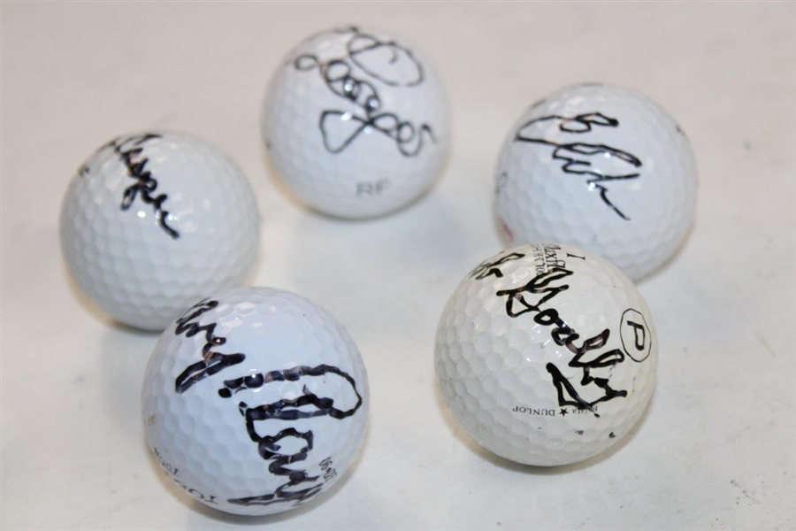 Player, Casper, Goalby, Elder & Langer Signed Personal Used Golf Balls JSA ALOA