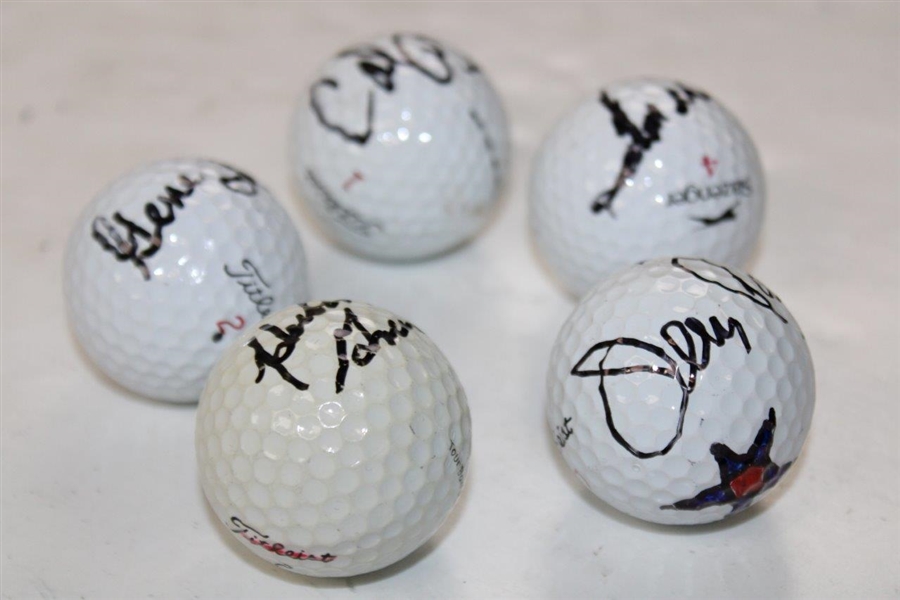 Weiskopf, Pate, Green, Littler & Peete Signed Personal Used Golf Balls JSA ALOA