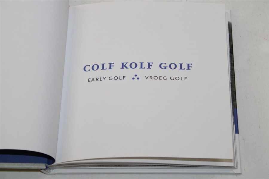 Three (3) 1800s Danish Delft Golf Theme Tiles w/'Colf Kolf Golf' Book