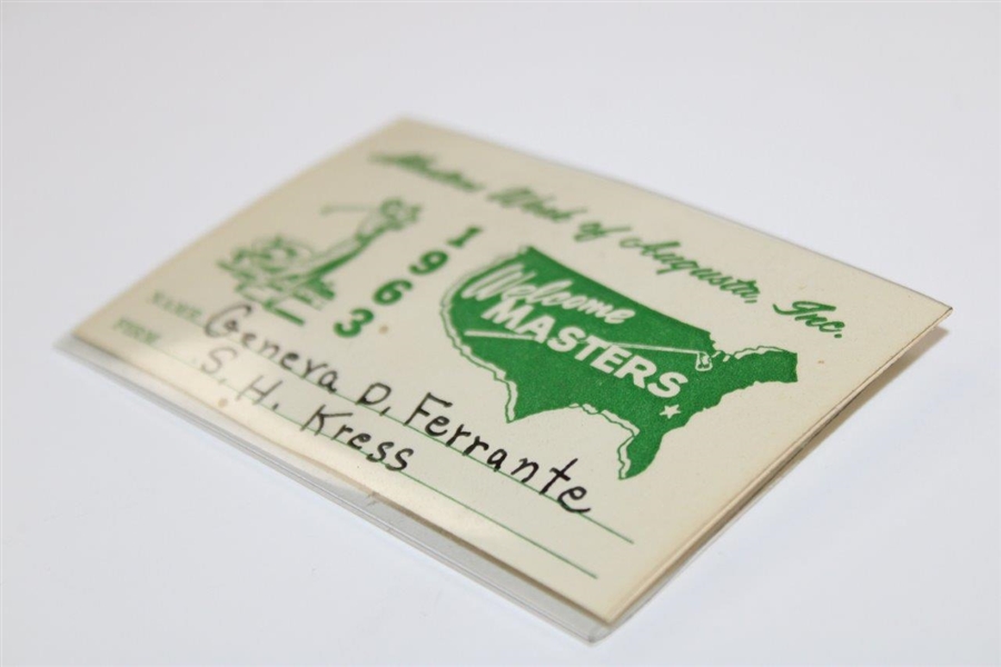 1963 Masters 'Masters Week of Augusta, Inc.' Badge - Geneva Ferrante