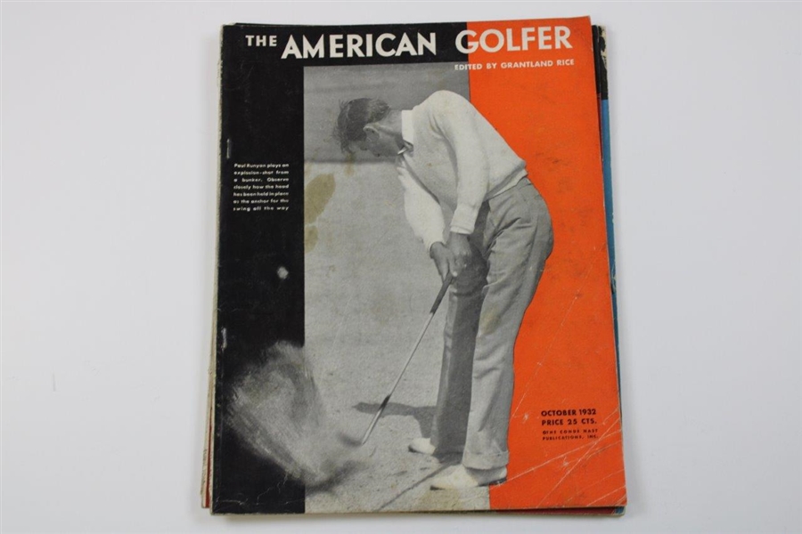 Four (4) 1930's The American Golfer Magazines - 7/32, 10/32, 1/33, 5/34