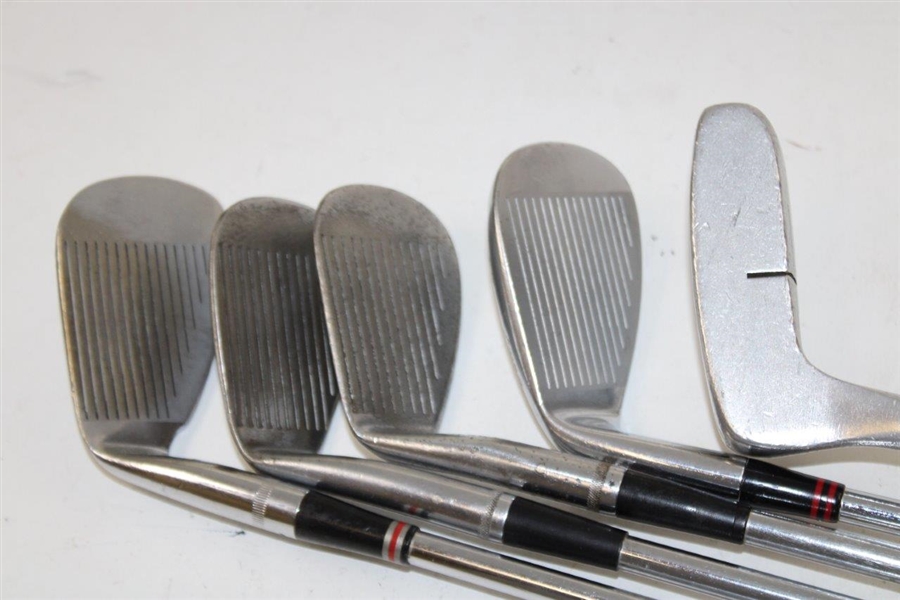 Five (5) Ben Hogan Clubs Inc. Putter #1420, Apex SW, Precision 306-1 Equalizer, Power Thrust SW & Edge Forged E-Wedge
