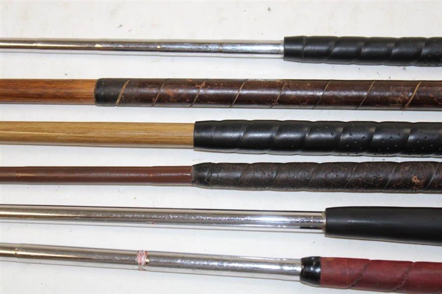 Lot of Six (6) Putters - Brass (2), Wood (1) & Steel (3) Head Putters
