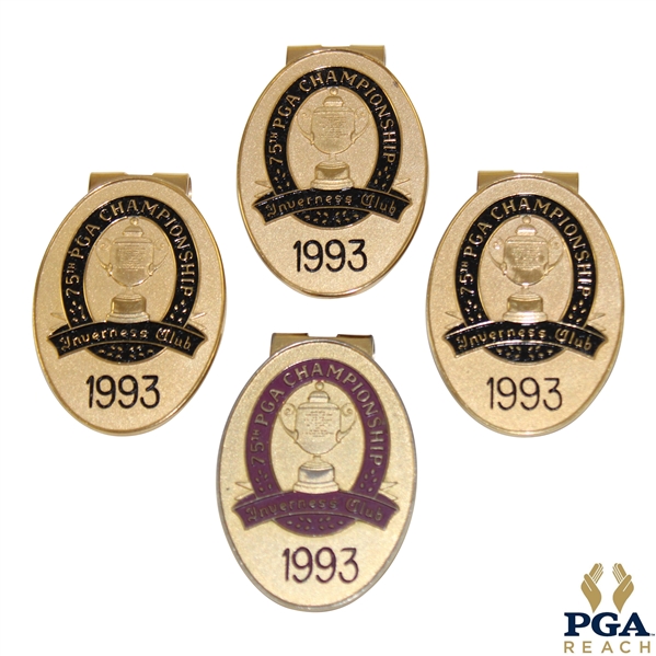 Four (4) 1993 PGA Championship at Inverness Club Commemorative Money Clips