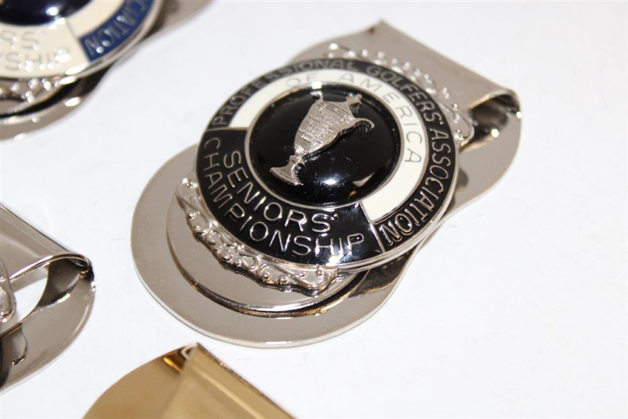 Five (5) Senior PGA Championship Money Clips/Badges