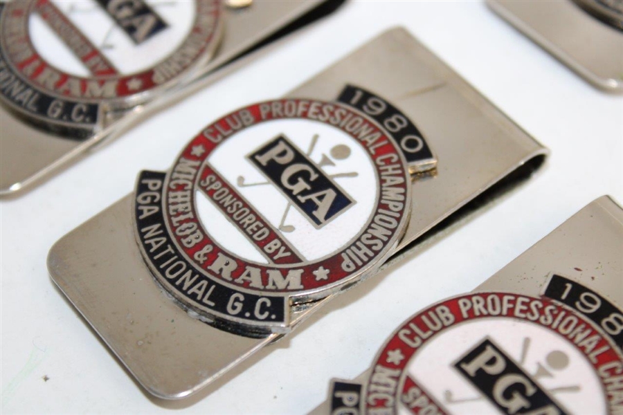 Eight (8) 1980 PGA of America Club Professional Championship at PGA National GC Clips/Badges