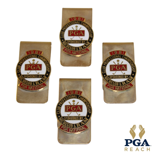 Four (4) 1981 PGA of America Club Professional Championship at PGA National GC Clips/Badges