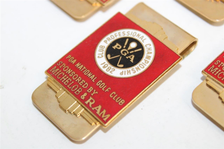 Four (4) 1982 PGA Club Professional Championship at PGA National GC Clips/Badges