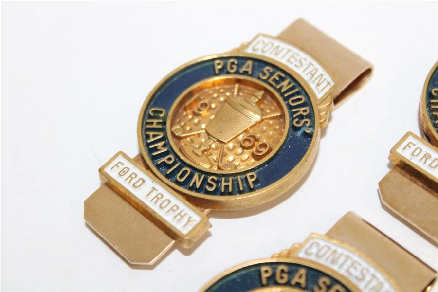 Four (4) 1969 PGA Seniors' Championship Contestant Clips/Badges