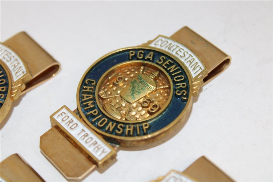 Four (4) 1969 PGA Seniors' Championship Contestant Clips/Badges