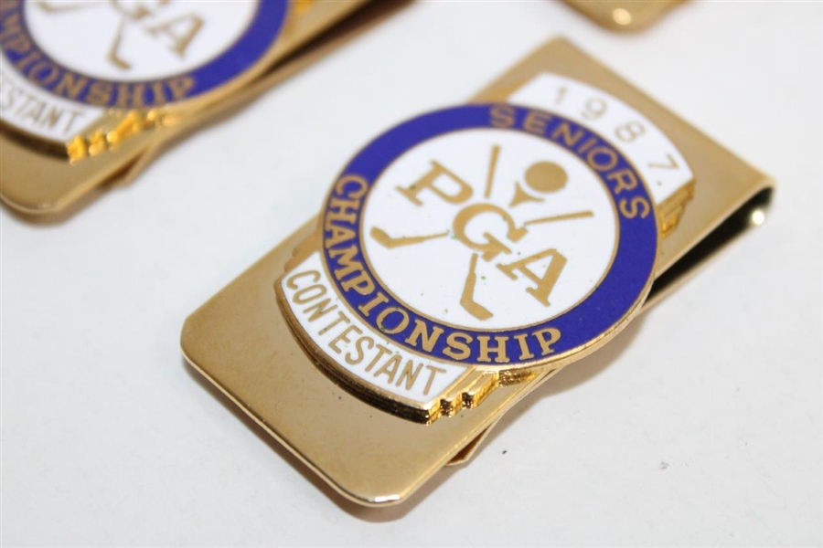 Five (5) 1987 PGA Seniors' Championship Contestant Clips/Badges