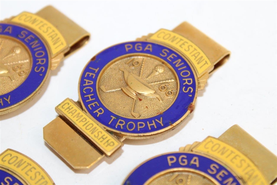 Four (4) 1966 PGA Seniors' Teacher Trophy Championship Contestant Clips/Badges