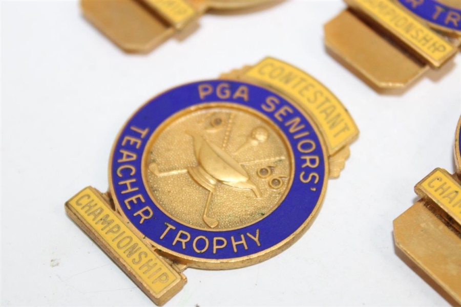 Four (4) 1966 PGA Seniors' Teacher Trophy Championship Contestant Clips/Badges