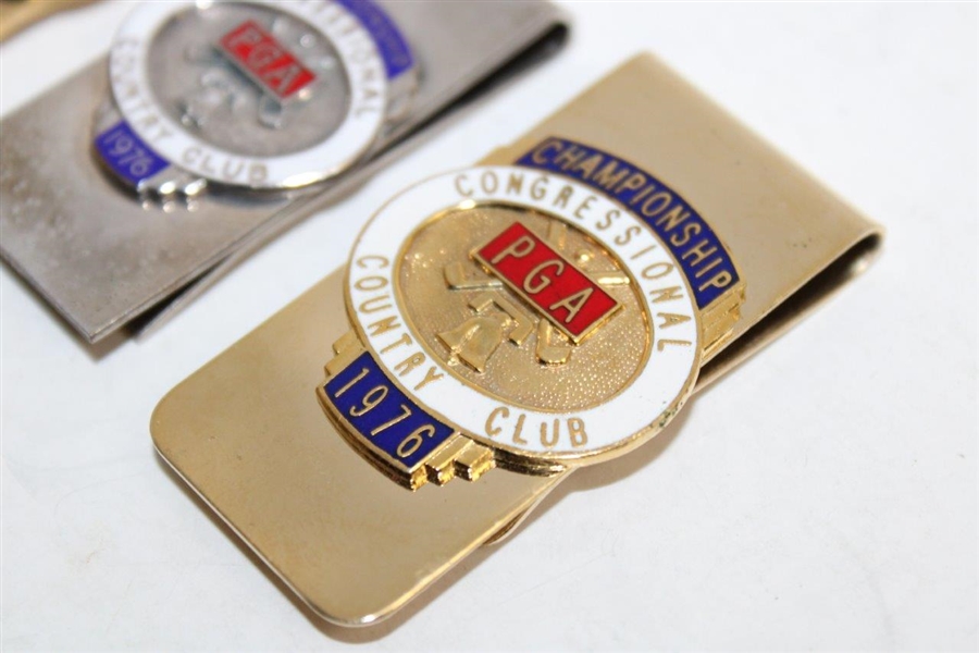 Three (3) 1976 PGA Championship at Congressional Country Club Money Clips