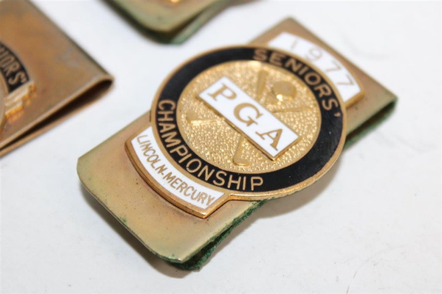1975 & Three (3) 1977 PGA Seniors' Championship Clips/Badges