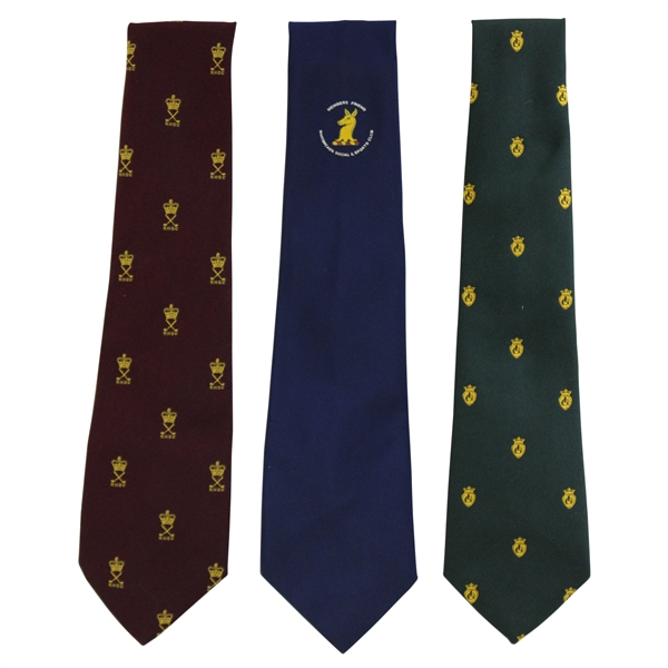 Three (3) Golf Neck Ties - RHGC, Whitbreads Social And Sports Club,GL(Red/Blue/Green)