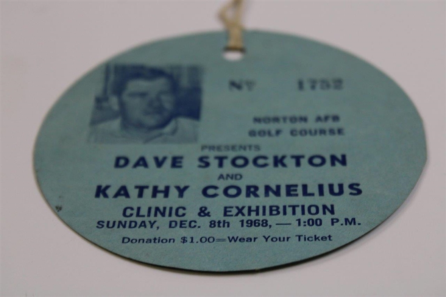 1968 Dave Stockton and Kathy Cornelius Clinic & Exhibition Ticket #1752