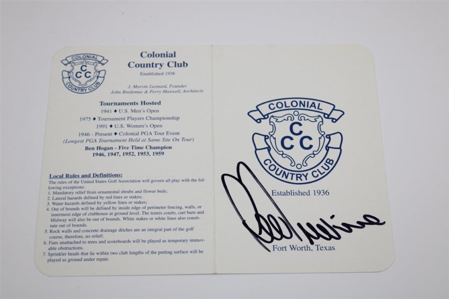 Lee Trevino Signed Colonial Country Club Course Scorecard JSA ALOA