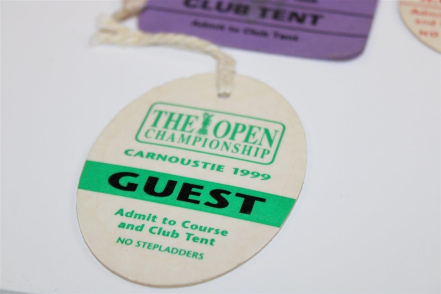 Five (5) The OPEN Championship Badges - 1980, 1985, 1987, 1988 & 1999